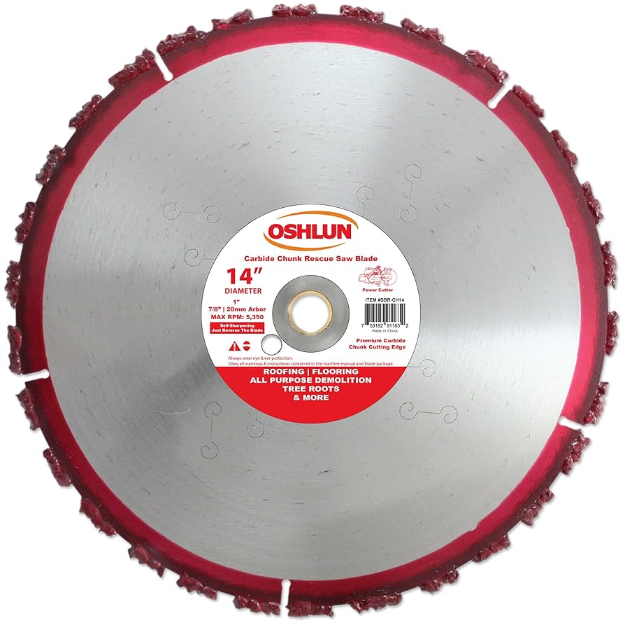 Amazon.com: Oshlun SBR-CH14 14-Inch Carbide Chunk Blade with